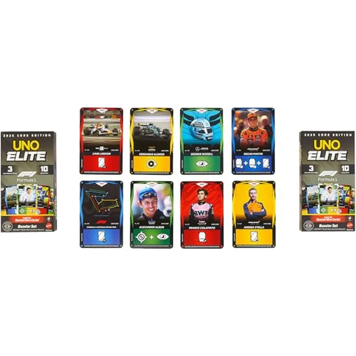 Mattel Games UNO Elite Formula 1 Booster Set 2 Pack with 60 Elite Action Cards, 2025 Core Edition by Mattel Games - Image 6