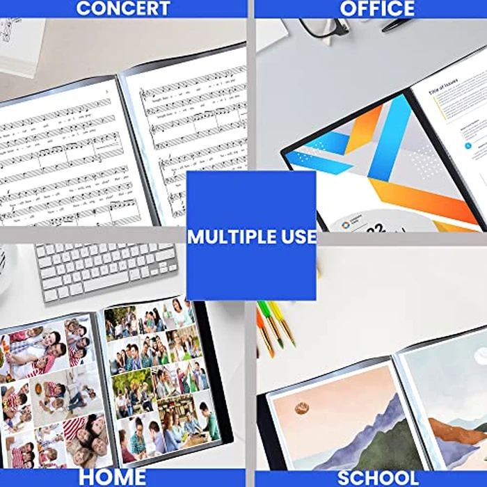 2 Pack of Presentation Folder, 24 Pocket Presentation Display Book (Black) with Plastic Sleeves, 48 Pages Capacity for 8.5" X 11" Sheet Size Paper, Portfolio and Sheet Protector Binder by Performore - Image 5