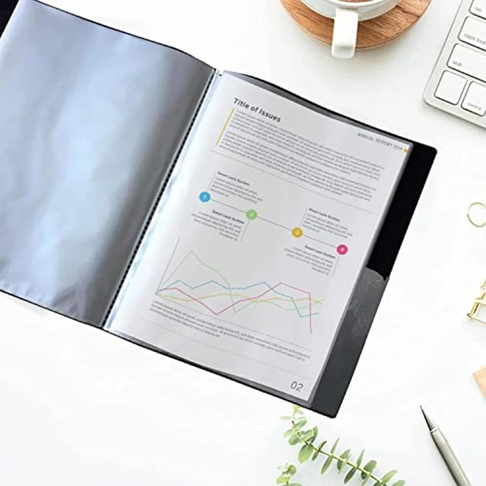 2 Pack of Presentation Folder, 24 Pocket Presentation Display Book (Black) with Plastic Sleeves, 48 Pages Capacity for 8.5" X 11" Sheet Size Paper, Portfolio and Sheet Protector Binder by Performore - Image 6