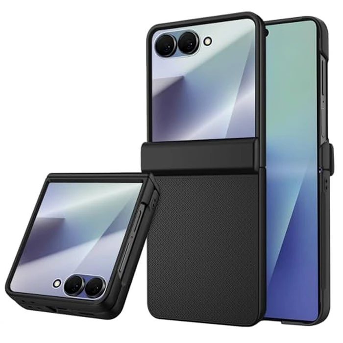 STORMTAL for Samsung Galaxy Z Flip 7 Case with Hinge Protection & Cover Screen Protector, Non-Slip Texture, Scratch Resistant, Shockproof, Rugged Slim Fit Phone Cover for Galaxy Z Flip 7 2025 Black by STORMTAL - Image 1