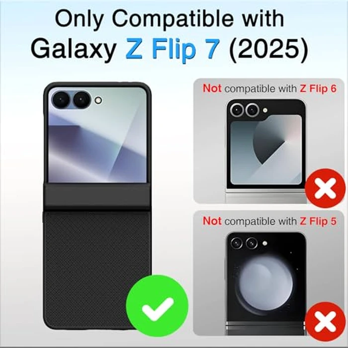 STORMTAL for Samsung Galaxy Z Flip 7 Case with Hinge Protection & Cover Screen Protector, Non-Slip Texture, Scratch Resistant, Shockproof, Rugged Slim Fit Phone Cover for Galaxy Z Flip 7 2025 Black by STORMTAL - Image 2