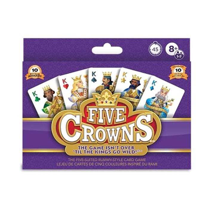 PlayMonster Five Crowns - The Game Isn't Over Until The Kings Go Wild! - 5 Suited Rummy-Style Card Game - for Ages 8+, Bilingual Version by PlayMonster - Image 1