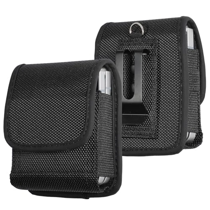 Phone Holster for Samsung Galaxy Z Flip 7 6 5 4 3 Nylon Phone Pouch Belt Clip Waist Holster Pouch Motorola RAZR 2024 2023 Black by DAKORIE - Used - Like New condition - CA$7.49