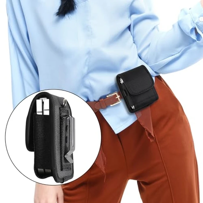 Phone Holster for Samsung Galaxy Z Flip 7 6 5 4 3 Nylon Phone Pouch Belt Clip Waist Holster Pouch Motorola RAZR 2024 2023 Black by DAKORIE - Image 5