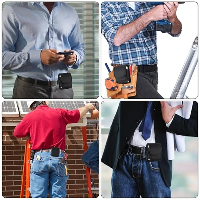 Phone Holster for Samsung Galaxy Z Flip 7 6 5 4 3 Nylon Phone Pouch Belt Clip Waist Holster Pouch Motorola RAZR 2024 2023 Black by DAKORIE - Image 6
