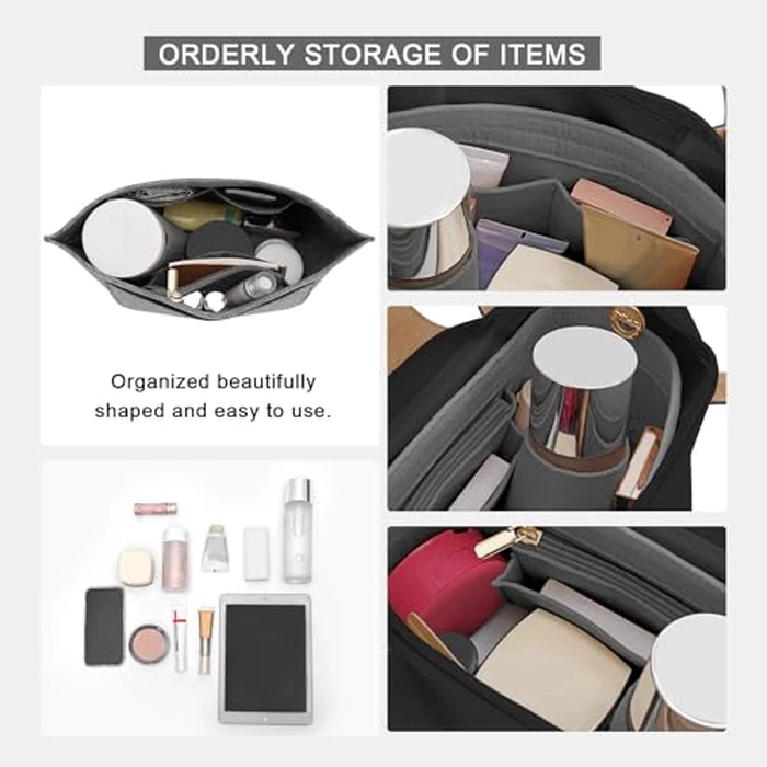 LOUKAYCCI Felt Organizer Compatible with longchamp le pliage L Handbag Insert (Large,Gary) by LOUKAYCCI - Image 5