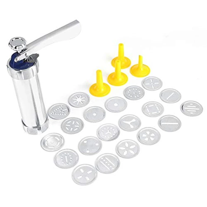 Cookies Press Kit, Cookies Machine, Cookie Mold, Cookie Press Maker Kit, Stainless Steel Cookie Press Kit Cookie Biscuit Machine Making Cake Decorating Tools Kitchen by Kuuleyn - Used - Acceptable condition - CA$8.73