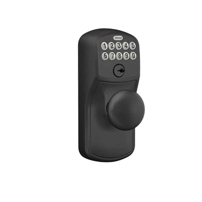 Schlage Plymouth Keypad Lock with Lever Handle, Electronic Keyless Door Entry, Flex Lock Auto‑Lock Option, Matte Black, FE595 PLY 622 Acc by SCHLAGE - Image 2