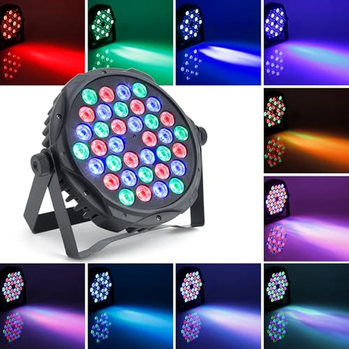 Sepnakgee Bluetooth Party Lights, 36LED Party Light with IR Remote, DJ Lights with Music Sound Activated, Timed Floodlight with Fan Suitable for Family Parties, Music Studio, 2 Packs by Sepnakgee - Image 2