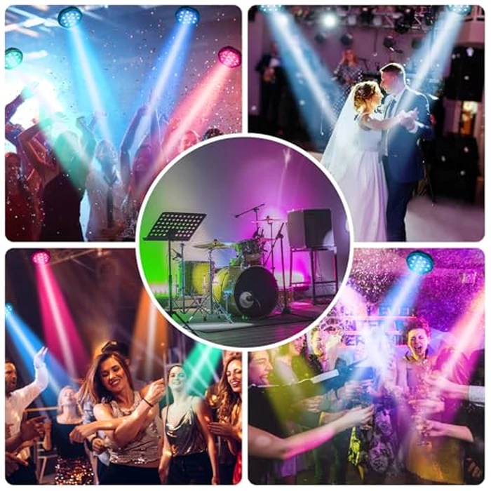 Sepnakgee Bluetooth Party Lights, 36LED Party Light with IR Remote, DJ Lights with Music Sound Activated, Timed Floodlight with Fan Suitable for Family Parties, Music Studio, 2 Packs by Sepnakgee - Image 4