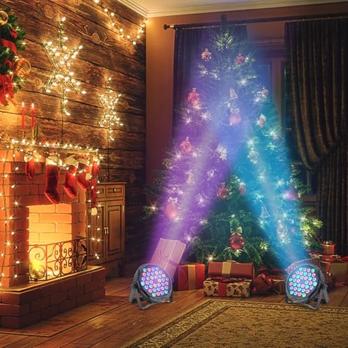 Sepnakgee Bluetooth Party Lights, 36LED Party Light with IR Remote, DJ Lights with Music Sound Activated, Timed Floodlight with Fan Suitable for Family Parties, Music Studio, 2 Packs by Sepnakgee - Image 6