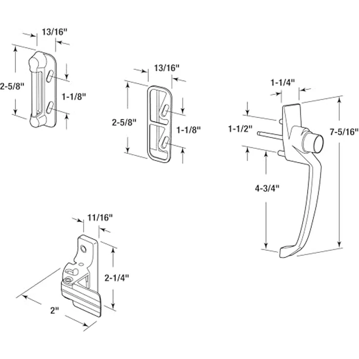 Prime-Line K 50827 Storm and Screen Door Push Button Handle Set with Interior Latch 1-1/2 in. Hole Center, Strike and Screws, Brown (Single Pack) by PRIME-LINE - Image 2