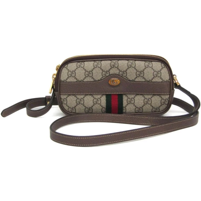 Gucci Ophidia Leather GG Supreme Shoulder Bag - Leather - Beige/Brown by Gucci - Refurbished - Excellent condition