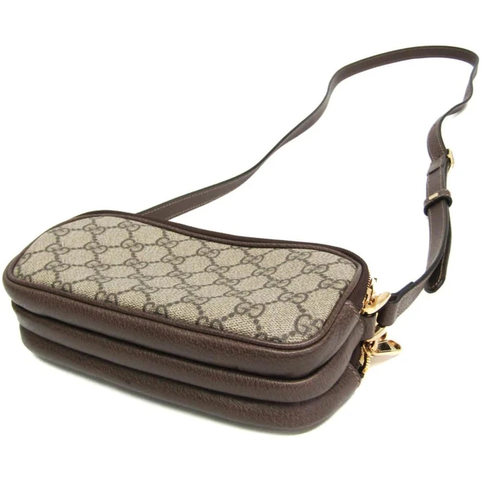 Gucci Ophidia Leather GG Supreme Shoulder Bag - Leather - Beige/Brown by Gucci - Image 2