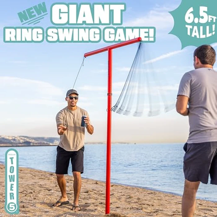 GoSports Tower 5 Giant Ring Swing Versus Game for Adults and Family - Hook and Ring Outdoor Yard Game by GoSports - Image 2
