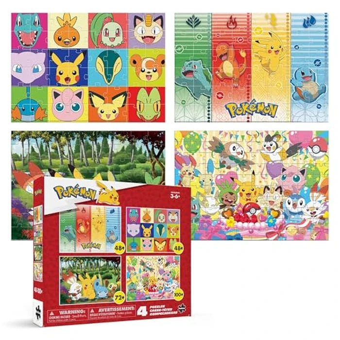 Buffalo Games - Pokémon 4-in-1 Kids Jigsaw Puzzle Multipack - 48, 72 & 100 Piece Puzzles - Colorful Character Art - Preschool Learning Activity -Ages 3-6+ - Birthday for Boys & Girls by Buffalo Games - Used - Like New condition - US$13.85
