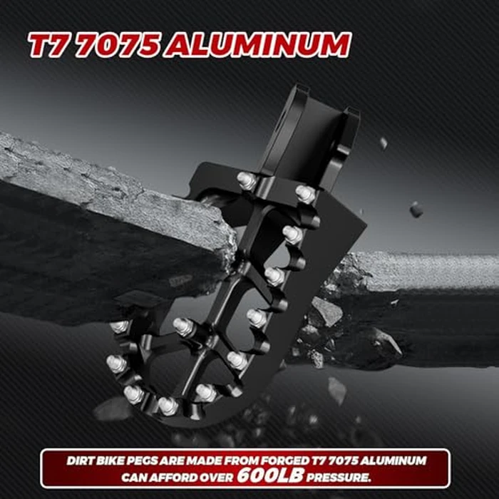 JFG RACING Dirt Bike Foot Pegs with Springs,7075 Aluminum CNC Footpegs Pedals Rests for Surron Light Bee X and S/E Ride Pro SS/CRF150F CRF230F 03-19/X160/X260-Black by JFG RACING - Image 5