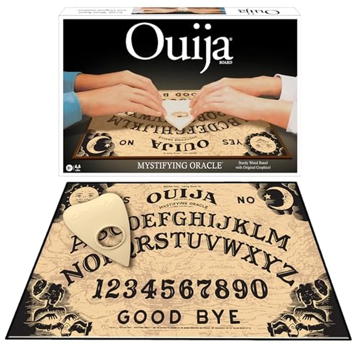 Classic Ouija with 1990s Artwork by Winning Moves Games, Sturdy Wood Premium Talking Spirit Board, for 2 or More Players, Ages 8 and Up by Winning Moves - Image 1