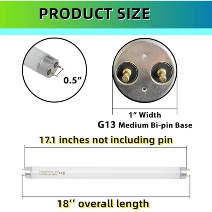 amgolibi 18 Inch 15 Watt U V/A Black Light Bulb F15T8/BL Replacement T8 BL Fluorescent Lamps for 30W Machine 350BL 365-nm Blue Light 4 Count by amgolibi - Image 3