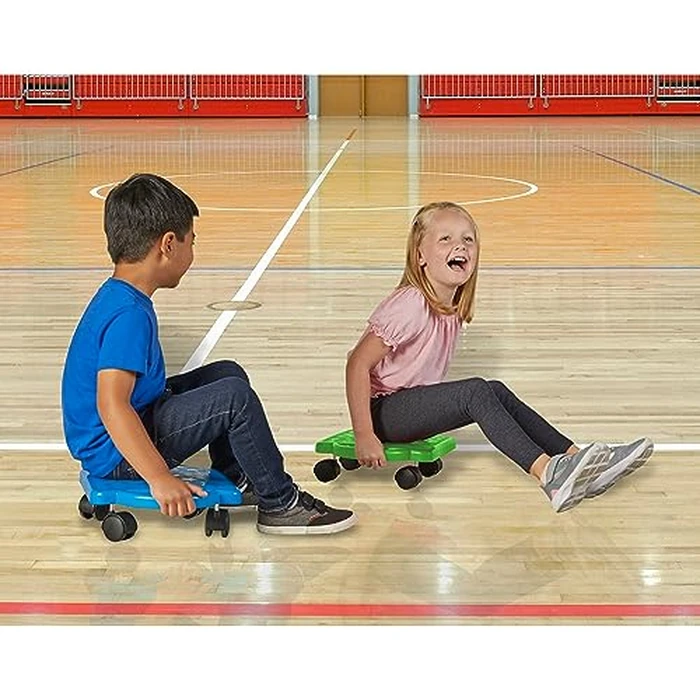 hand2mind Blue Indoor Scooter Board with Safety Handles for Kids Ages 6-12, Plastic Floor Scooter Board with Rollers, Physical Education for Home, Homeschool Supplies (Pack of 1) by hand2mind - Image 8