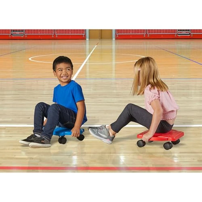 hand2mind Blue Indoor Scooter Board with Safety Handles for Kids Ages 6-12, Plastic Floor Scooter Board with Rollers, Physical Education for Home, Homeschool Supplies (Pack of 1) by hand2mind - Image 9