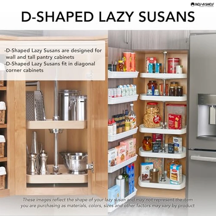 REV-A-SHELF Polymer D-Shaped Lazy Susan for Corner Wall Cabinets by Rev-A-Shelf - Image 3