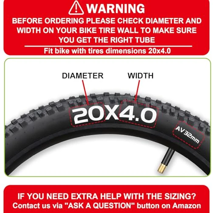 2 Pack 20x4.0 Fat Tire Tube, 20x3.5/4.0 E-Bike Bicycle Fat Tire Tubes AV Schrader Valve with 2 Tire Levers, 20x4 Bike Tube for 20 Inch Ebike Electric Bicycle Road Mountain by Hydencamm - Image 2