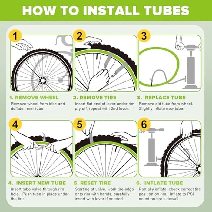 2 Pack 20x4.0 Fat Tire Tube, 20x3.5/4.0 E-Bike Bicycle Fat Tire Tubes AV Schrader Valve with 2 Tire Levers, 20x4 Bike Tube for 20 Inch Ebike Electric Bicycle Road Mountain by Hydencamm - Image 9