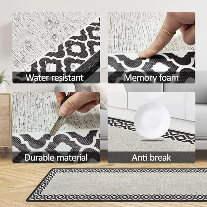 ATRUG Kitchen Mats for Floor, 17.3"x70.8" Kitchen Runner Rug Non Slip Washable Anti Fatigue Mat Kitchen Ergonomic Comfort Standing Mat for Hallway, Office, Sink, Laundry Home Decor, Black by ATRUG - Image 5