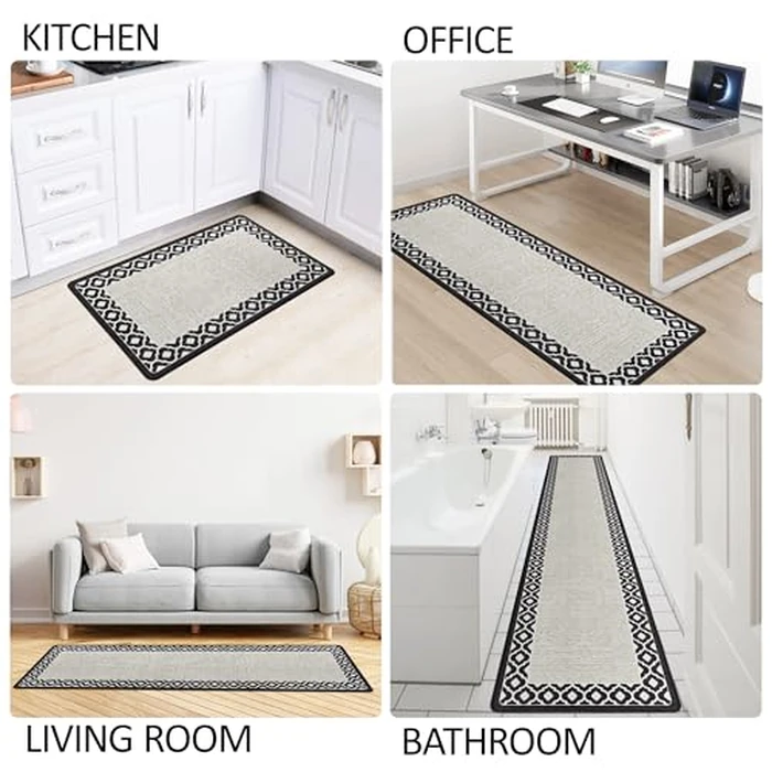 ATRUG Kitchen Mats for Floor, 17.3"x70.8" Kitchen Runner Rug Non Slip Washable Anti Fatigue Mat Kitchen Ergonomic Comfort Standing Mat for Hallway, Office, Sink, Laundry Home Decor, Black by ATRUG - Image 6