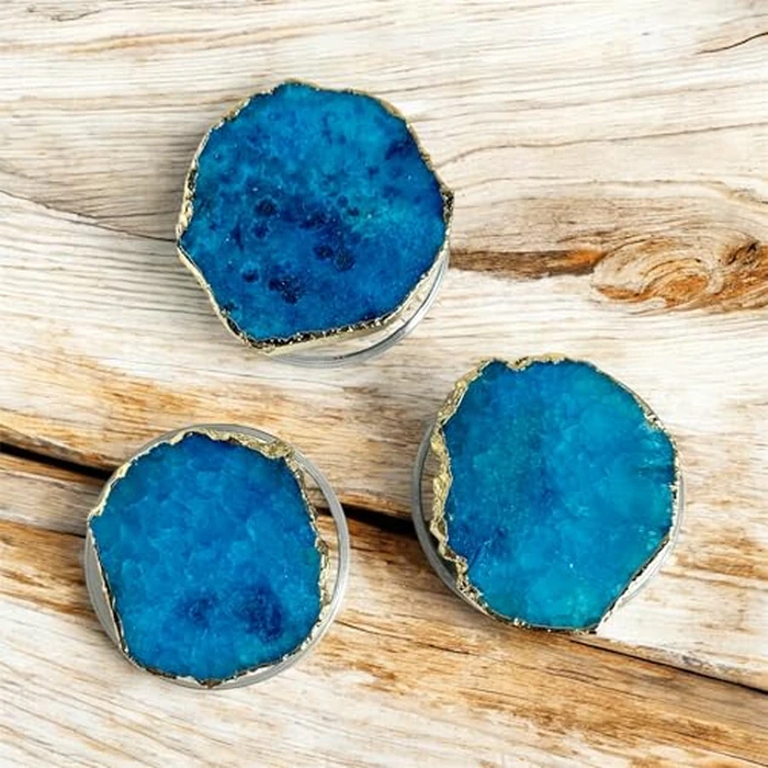 Grips By CRYSTALFY Blue Clear Quartz Druzy Crystal Magnetic Phone Grip Holder & Expanding Kickstand - Natural Gemstone Swappable Top Accessory for iPhone, iPad, Kindle & Mobile Devices (Magnetic) by CRYSTALFY - Image 5