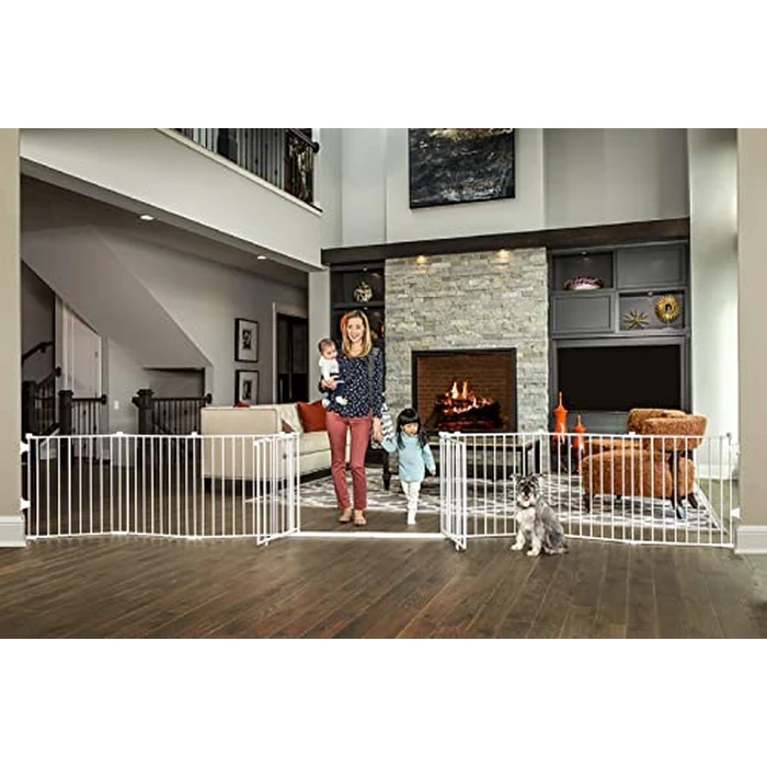 Regalo Double Door 192-Inch Super Wide Gate and Adjustable 8-Panel Play Yard, White by Regalo - Image 1