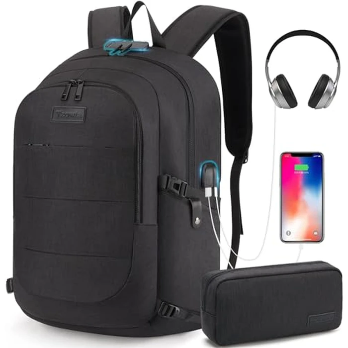 Tzowla Laptop Backpack for Men Women,Travel Work Security Anti Theft Water Resistant Durable Computer Bookbags with USB Charging Port,Gifts for College School Students, Fit 14.3/15.6 inch Accessories by Tzowla - Used - Good condition - CA$34.21
