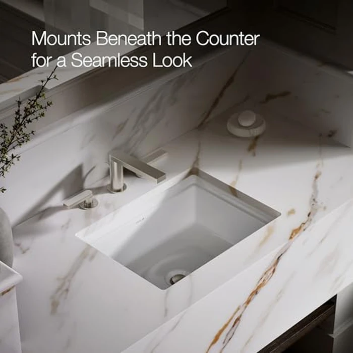 Kohler K-21783-0 Artifacts 21 1/4" Rectangle Undermount Bathroom Sink, White by Kohler - Image 5