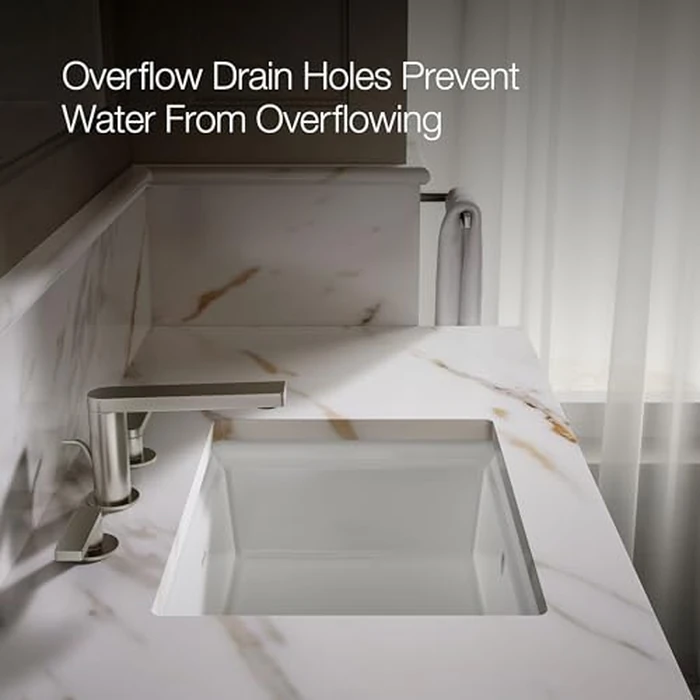 Kohler K-21783-0 Artifacts 21 1/4" Rectangle Undermount Bathroom Sink, White by Kohler - Image 6