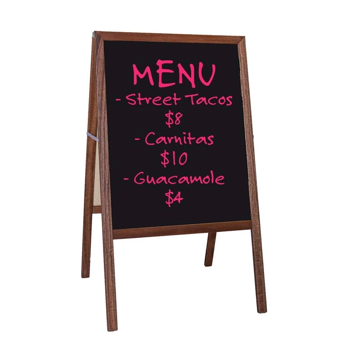 Flipside Products Marquee Easel, Stained Hardwood, Double Sided Black Dry Erase, Menus, Announcements, Restaurants, Coffee Shops, Sale by Flipside Products - Image 1