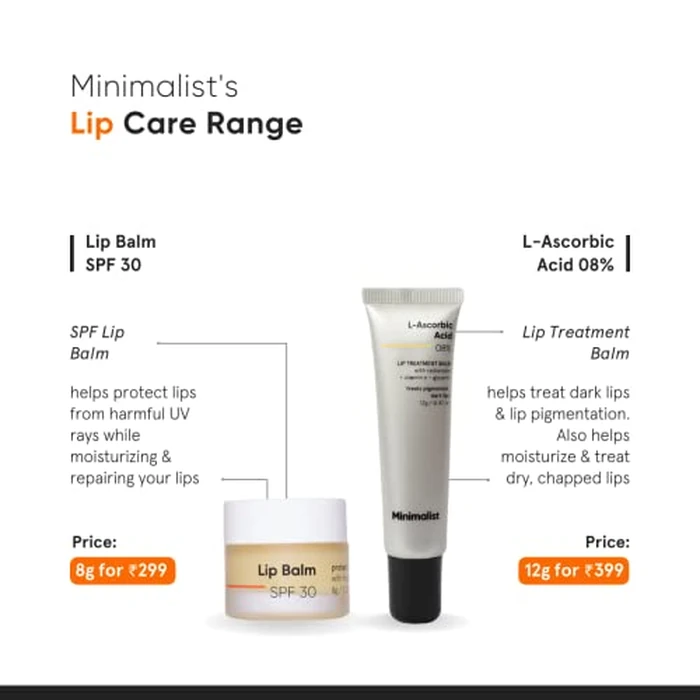 Minimalist Lip Treatment Balm for Lightening Dark Lips, Hydrating & Softening | 8% L-Ascorbic Acid with Vitamin E, Radianskin & Glycerine | For Women & Men | 0.42 Oz / 12 gm by Minimalist - Image 6