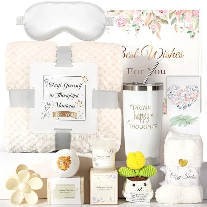 Mother's Day Gifts Set for Mom,Self-Care Gift Set for Women, Get Well Soon Gift Baskets, Spa Unique Birthday Gifts Box Feel Better Care Package, Thinking of You Gifts for Mom,Wife,Sister,Girlfriend by ENVTEK - Used - Like New condition - US$33.65