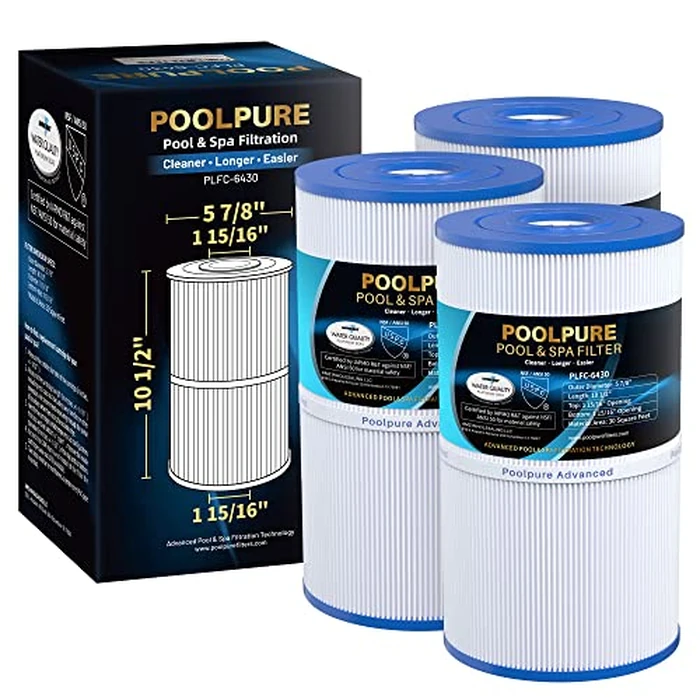 POOLPURE C-6430 Spa Filter Replaces 31489, PWK30, Filbur FC-3915, P/N0969601, 71825, 73178, 73250, 30 sq. ft. Hot Spring Spa Filter 3 Pack by POOLPURE - Used - Like New condition - US$46.92
