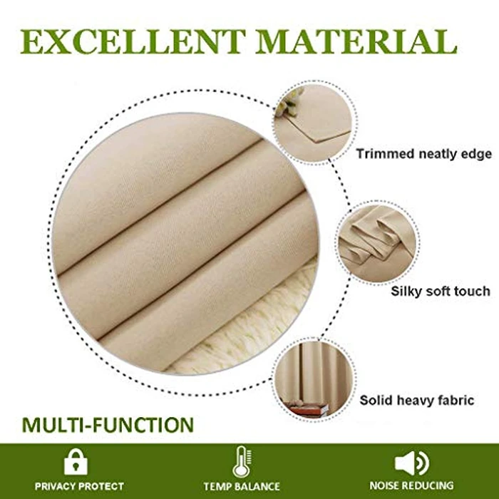 NICETOWN Kitchen Blackout Window Tiers - Grommet Top Privacy Protected Bathroom Curtain Valances (52-inch x 36-inch,Biscotti Beige,2 Pieces) by NICETOWN - Image 4