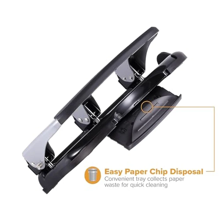 Bostitch Office EZ Squeeze Heavy Duty 3 Hole Punch, 40-Sheet Capacity, Use Less Force, Perfect for Home Office School Supplies, Sleek Design, Silver by Bostitch - Image 3