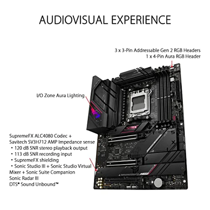 ASUS ROG Strix B650E-E Gaming WiFi AMD B650 AM5 Ryzen(TM) Desktop 9000 8000 & 7000 ATX Motherboard, 16+2 Power Stages, DDR5, 3X M.2 Slot, PCIe(R) 5.0, WiFi 6E, 2.5G LAN, USB 3.2 Gen 2x2 Type-C(R), Aura Sync by ASUS - Image 4