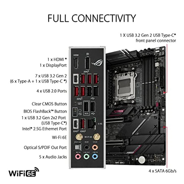 ASUS ROG Strix B650E-E Gaming WiFi AMD B650 AM5 Ryzen(TM) Desktop 9000 8000 & 7000 ATX Motherboard, 16+2 Power Stages, DDR5, 3X M.2 Slot, PCIe(R) 5.0, WiFi 6E, 2.5G LAN, USB 3.2 Gen 2x2 Type-C(R), Aura Sync by ASUS - Image 5