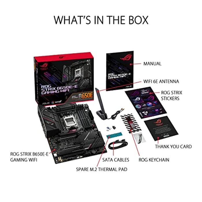 ASUS ROG Strix B650E-E Gaming WiFi AMD B650 AM5 Ryzen(TM) Desktop 9000 8000 & 7000 ATX Motherboard, 16+2 Power Stages, DDR5, 3X M.2 Slot, PCIe(R) 5.0, WiFi 6E, 2.5G LAN, USB 3.2 Gen 2x2 Type-C(R), Aura Sync by ASUS - Image 6
