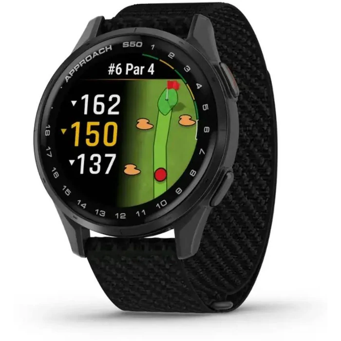 Garmin Approach S50 Advanced GPS Golf Smartwatch - 4GB - 30.4mm - Slate Aluminum Case with Black Nylon ComfortFit Nylon Band by Garmin - Image 3