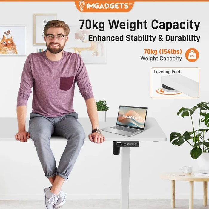 IMGadgets Standing Electric Adjustable Desk 47" x 24" - White by IMGadgets - Image 3