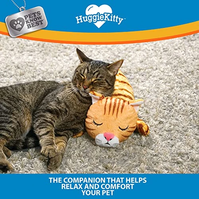 HuggieKitty by Pets Know Best- Cuddly Cat Toy, Soothing Sound & Warmth Help Relax & Comfort Your Pet- Purr & Heartbeat, Heating Pack- Orange by Pets Know Best - Image 5