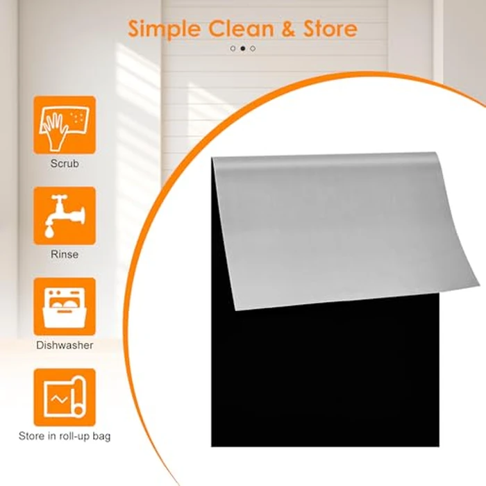 Cook's Aid 10 Pack A.J Antunes Round-up PTFE Non-stick Release Sheets for VCT 20, 25, 50, 1000, 2000 Series Toasters - 33" x12.25" (Black/Silver),Replaces 7001167, 7000250 by Cook's Aid - Image 6