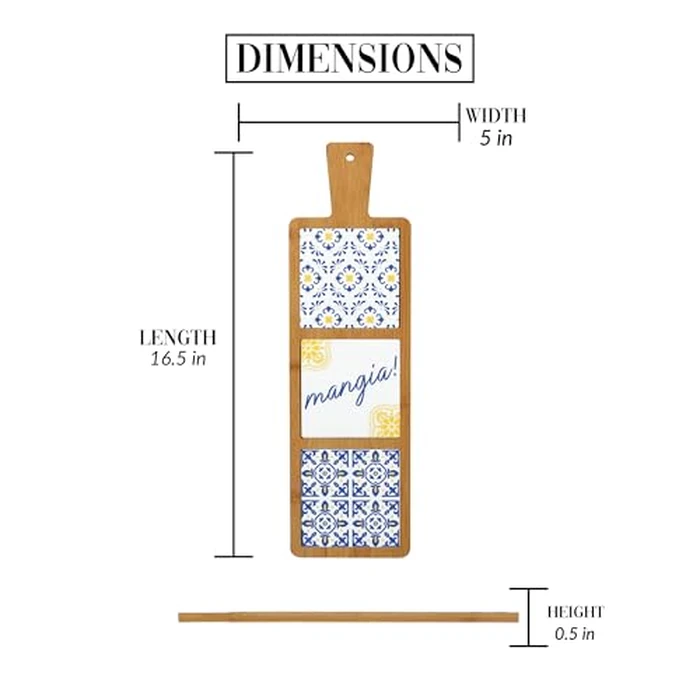 Pavilion Gift Company- Mangia! - 16.5" Bamboo Ceramic Heat Resistant Trivet Summer Italian Mediterranean Kitchen Decor by Pavilion Gift Company - Image 2