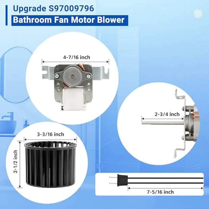 S97009796 Bathroom Fan Motor Blower Assembly for Broan Nutone 70 CFM 162/164 -E, G, J, K, L, M, 9417DN, 9427P Fan Ceiling Heater, Replaces 97009796 S97009758 S97009796B | Upgrade by PANDEELS by PANDEELS - Image 3